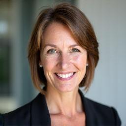 Retrato de Sofía Blanco, instructora de mindfulness de Vida Serena, con una sonrisa cálida y acogedora.