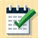 Icono de calendario y marca de verificación para confirmación de reserva
